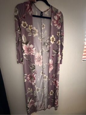 Windsor Mauve Floral Open-Front Kimono